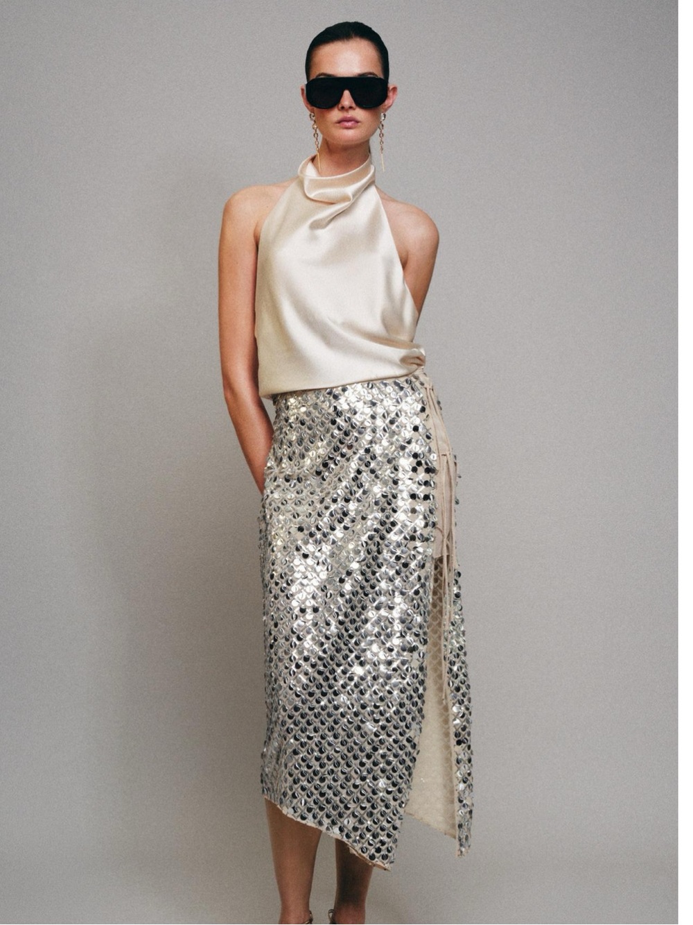 Zara Asymmetric Sequin Midi Skirt
Brand: Zara new without tags